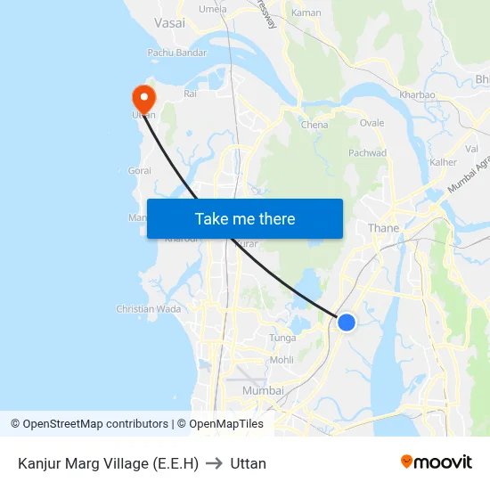 Kanjur Marg Village (E.E.H) to Uttan map