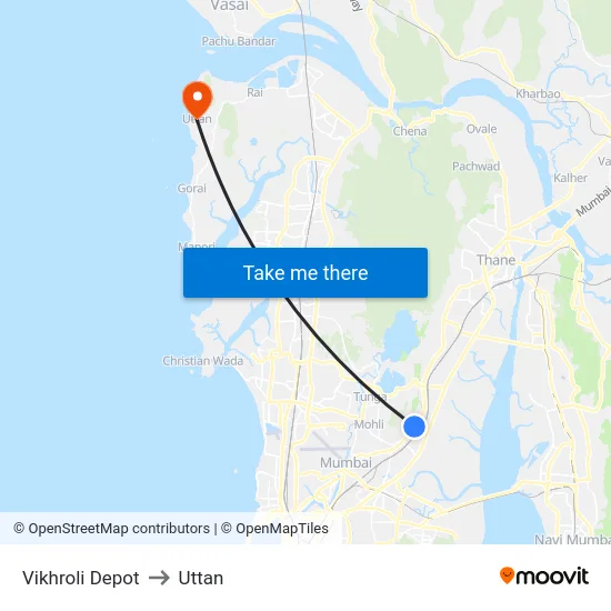 Vikhroli Depot to Uttan map