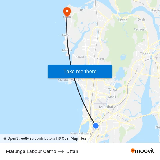 Matunga Labour Camp to Uttan map
