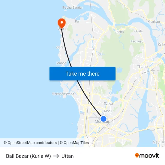 Bail Bazar (Kurla W) to Uttan map