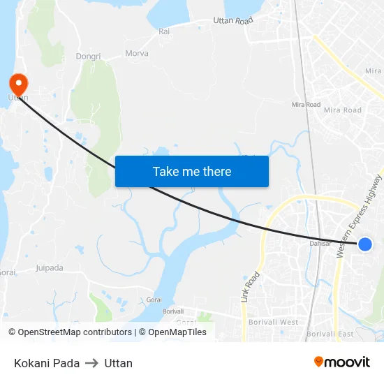 Kokani Pada to Uttan map