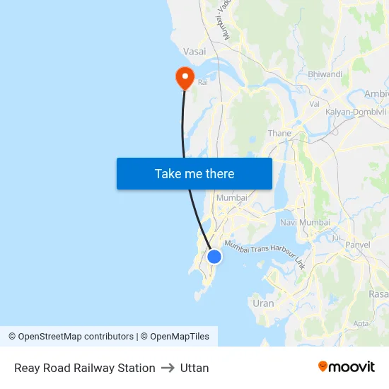 Reay Road Railway Station to Uttan map