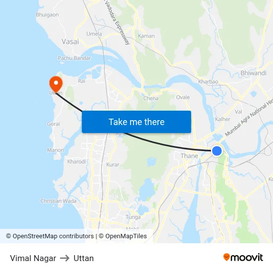 Vimal Nagar to Uttan map