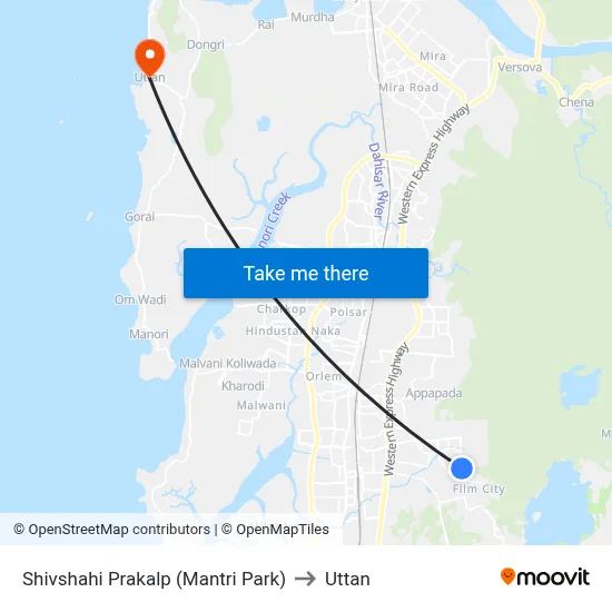 Shivshahi Prakalp (Mantri Park) to Uttan map