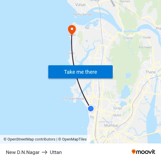 New D.N.Nagar to Uttan map