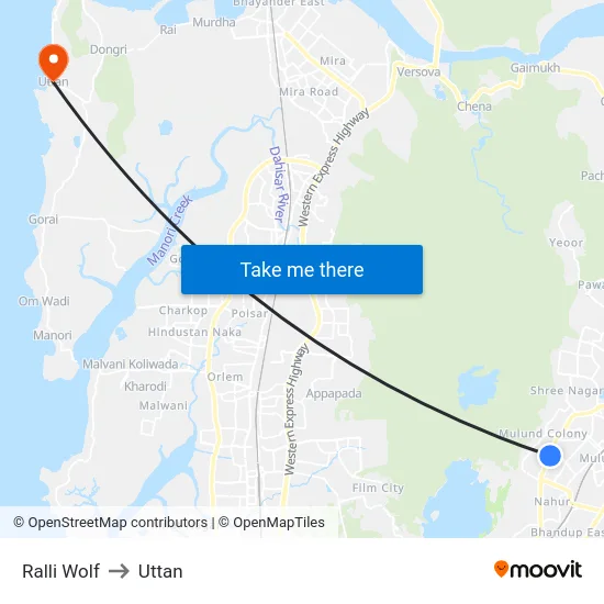 Ralli Wolf to Uttan map