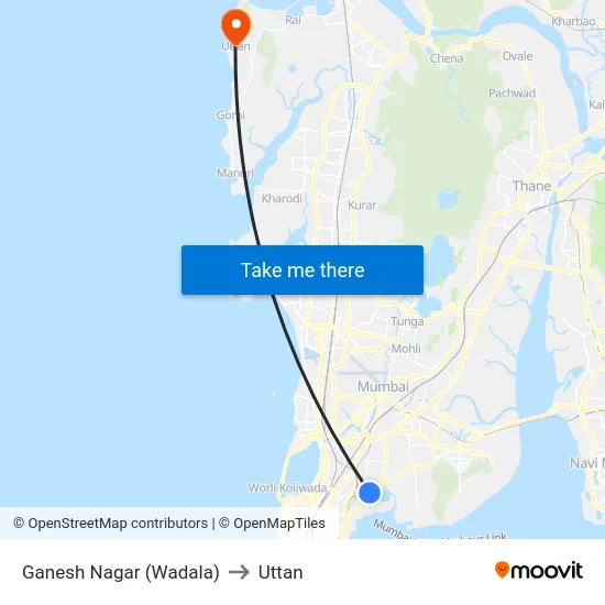 Ganesh Nagar (Wadala) to Uttan map