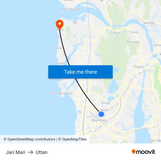 Jari Mari to Uttan map