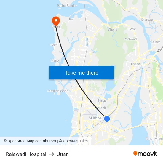 Rajawadi Hospital to Uttan map