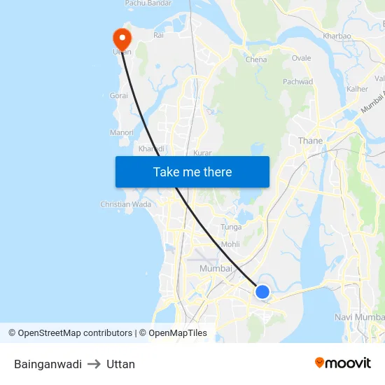 Bainganwadi to Uttan map