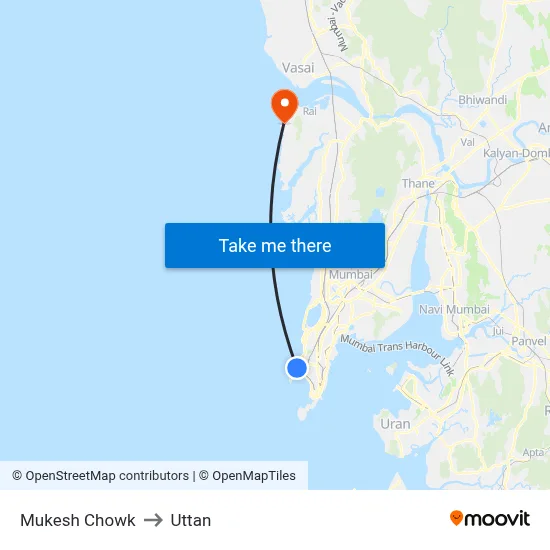 Mukesh Chowk to Uttan map