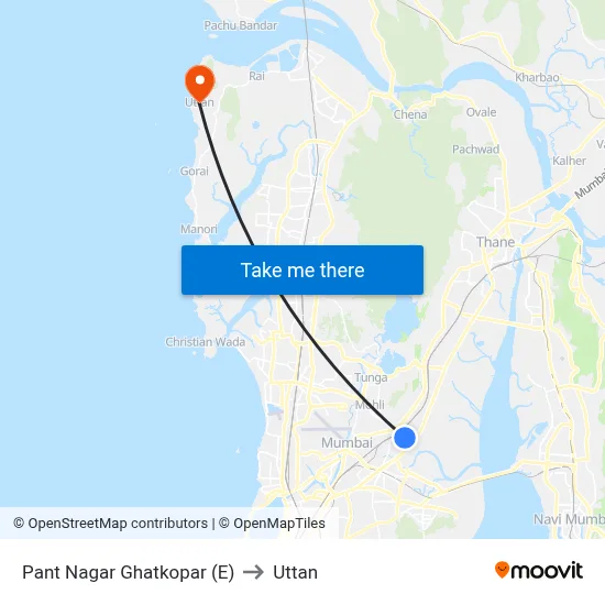 Pant Nagar Ghatkopar (E) to Uttan map
