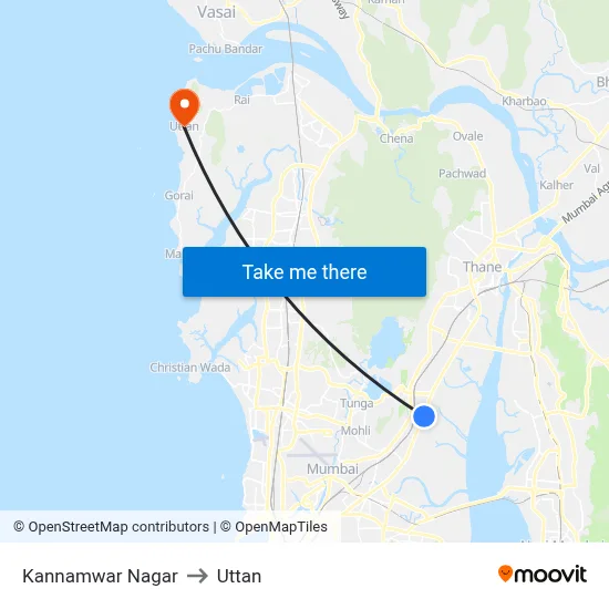 Kannamwar Nagar to Uttan map
