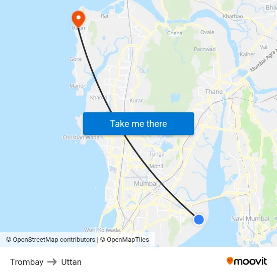 Trombay to Uttan map