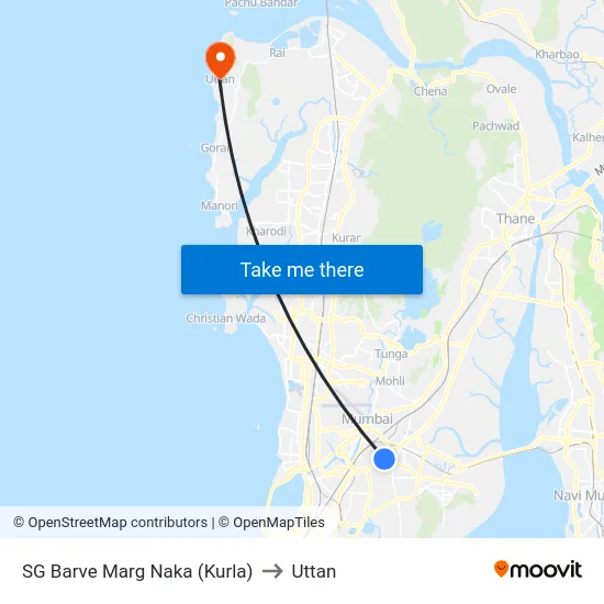SG Barve Marg Naka (Kurla) to Uttan map