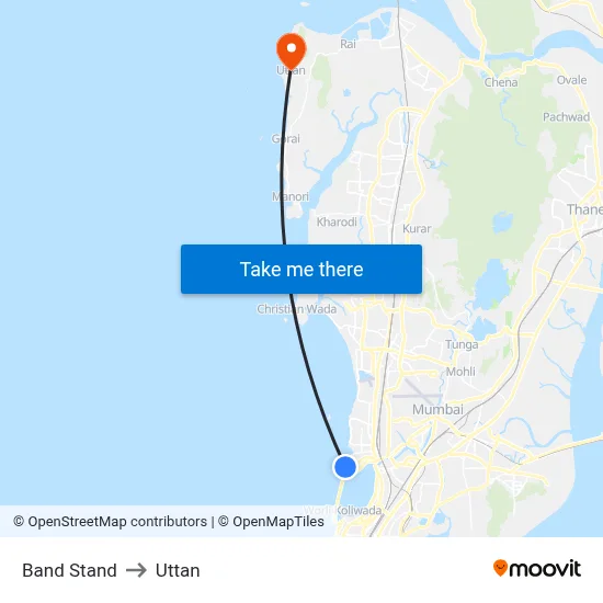 Band Stand to Uttan map
