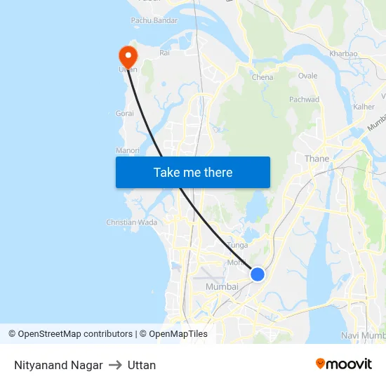 Nityanand Nagar to Uttan map