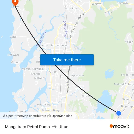Mangatram Petrol Pump to Uttan map