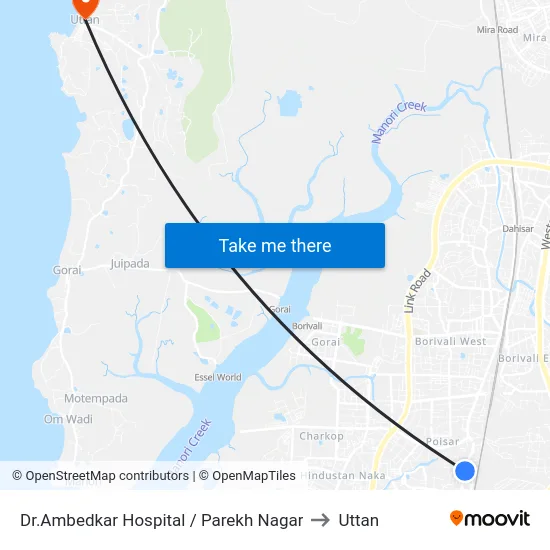 Dr.Ambedkar Hospital / Parekh Nagar to Uttan map