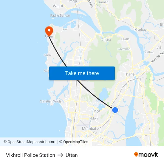 Vikhroli Police Station to Uttan map