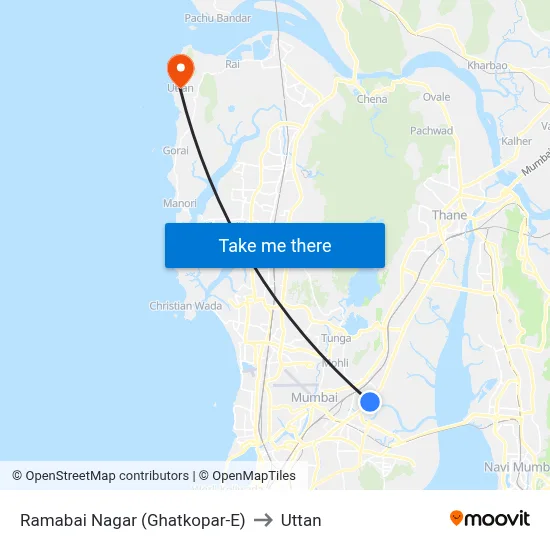 Ramabai Nagar (Ghatkopar-E) to Uttan map
