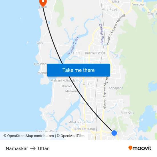 Namaskar to Uttan map