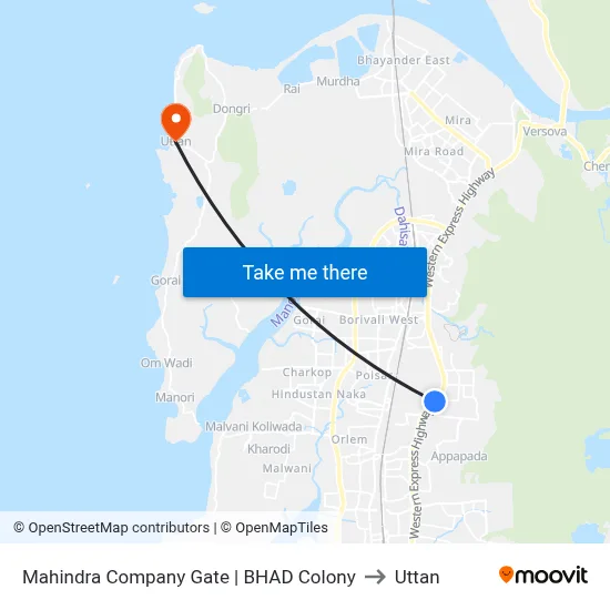 Mahindra Company Gate | BHAD Colony to Uttan map