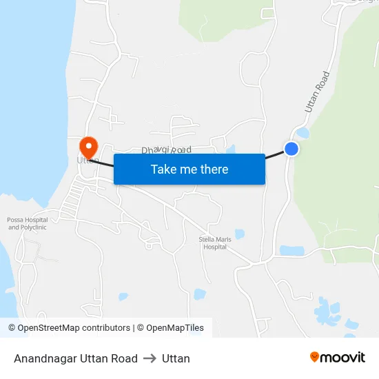 Anandnagar Uttan Road to Uttan map