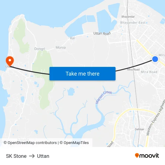 SK Stone to Uttan map