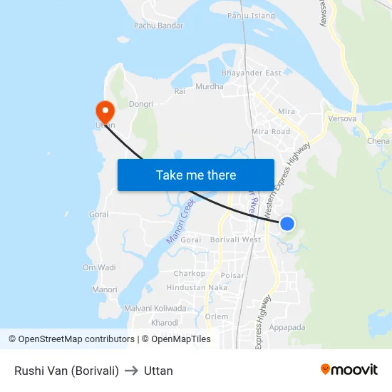 Rushi Van (Borivali) to Uttan map