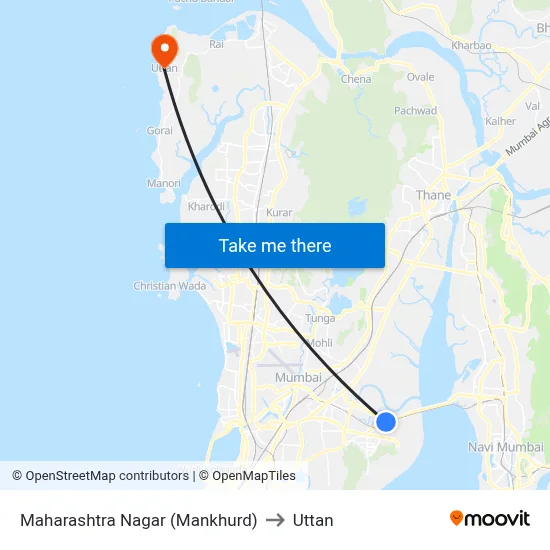 Maharashtra Nagar (Mankhurd) to Uttan map