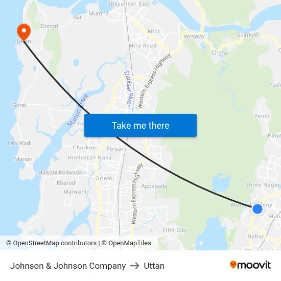 Johnson & Johnson Company to Uttan map
