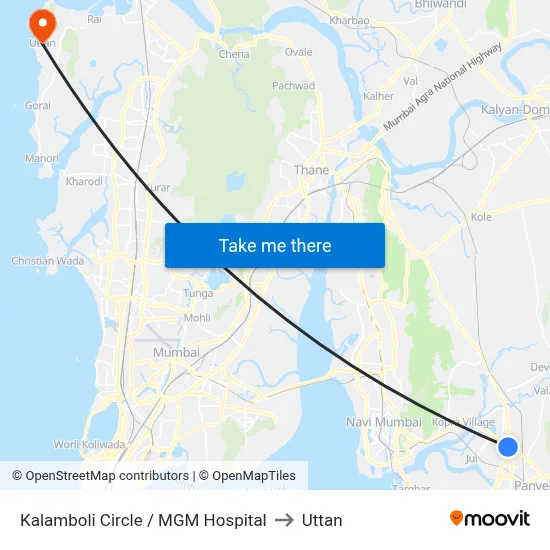 Kalamboli Circle / MGM Hospital to Uttan map