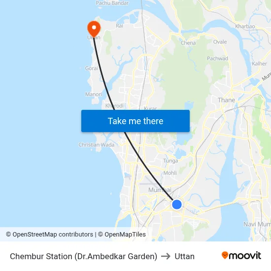 Chembur Station (Dr.Ambedkar Garden) to Uttan map
