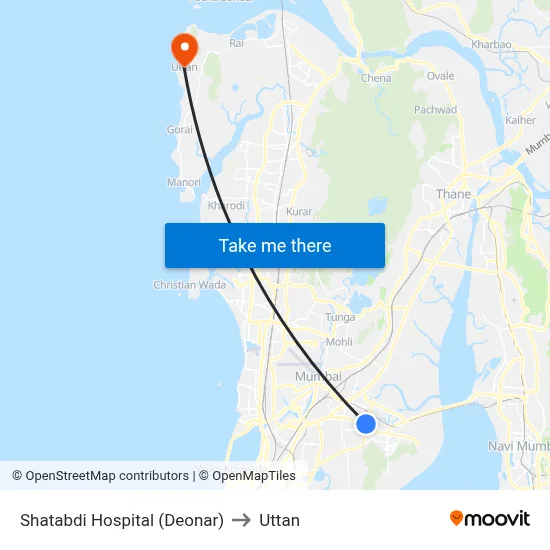Shatabdi Hospital (Deonar) to Uttan map
