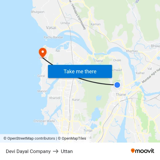 Devi Dayal Company to Uttan map