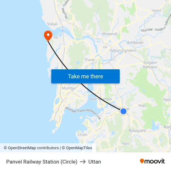 Panvel Railway Station (Circle) to Uttan map