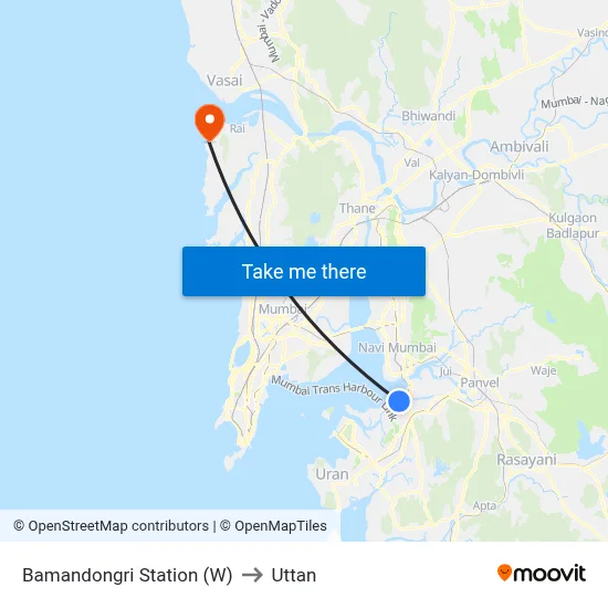 Bamandongri Station (W) to Uttan map