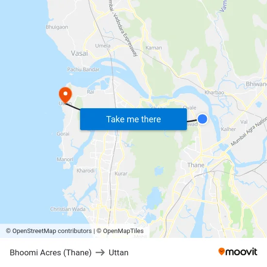 Bhoomi Acres (Thane) to Uttan map
