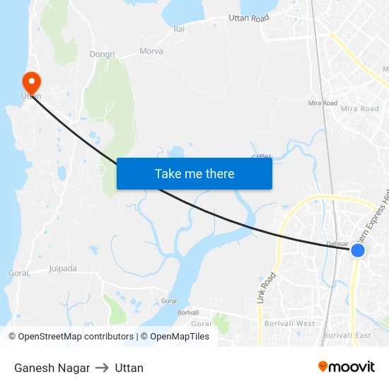 Ganesh Nagar to Uttan map