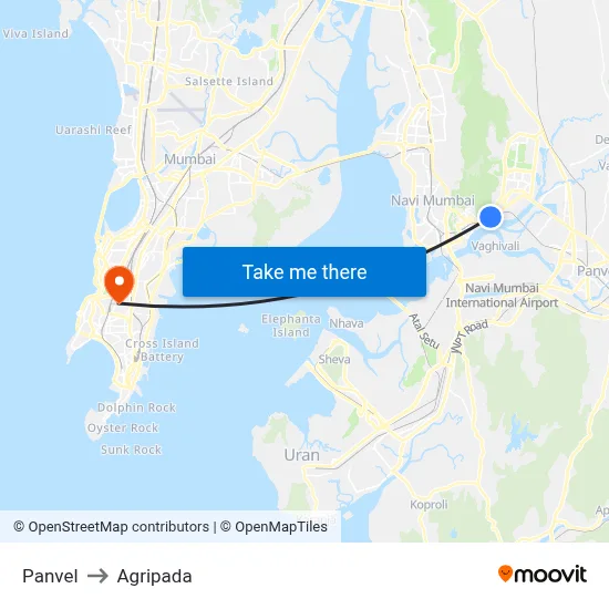 Panvel to Agripada map