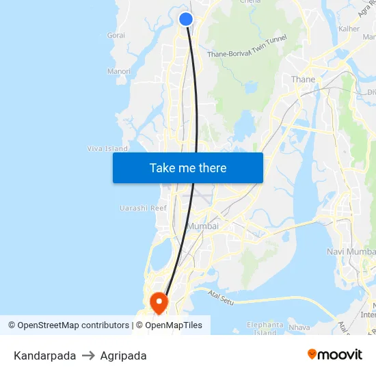 कंदरपाड़ा to अग्रिपाड़ा map