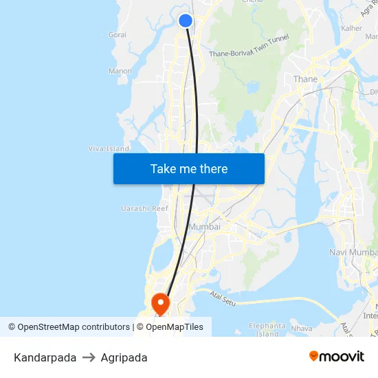 Kandarpada to Agripada map