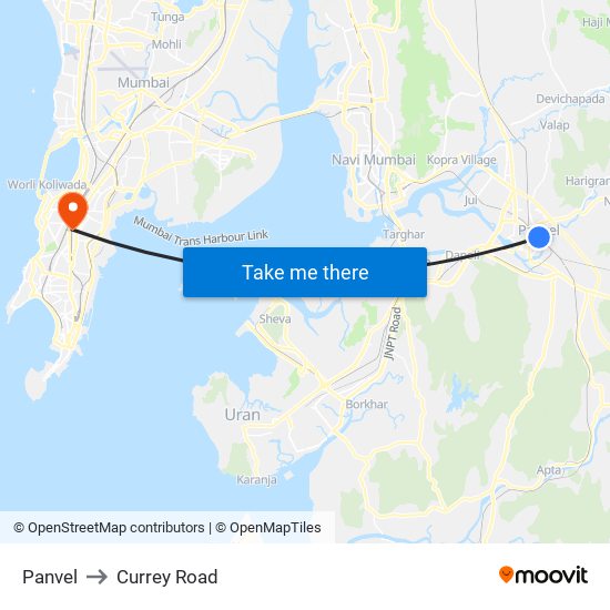 Panvel to Currey Road map