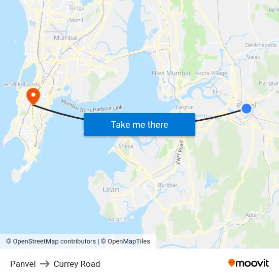 Panvel to Currey Road map