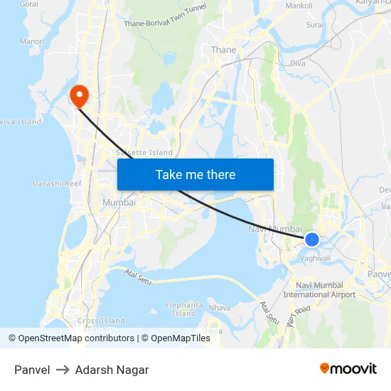 Panvel to Adarsh Nagar map