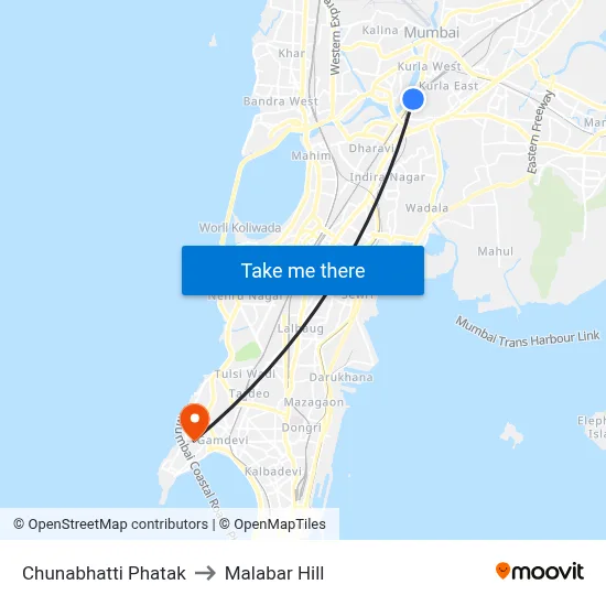 Chunabhatti Phatak to Malabar Hill map