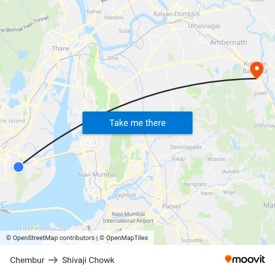 Chembur to Shivaji Chowk map