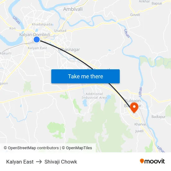Kalyan East to Shivaji Chowk map