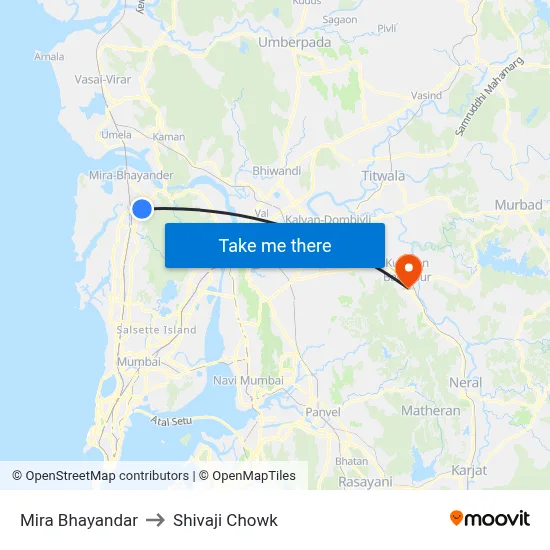 Mira Bhayandar to Shivaji Chowk map